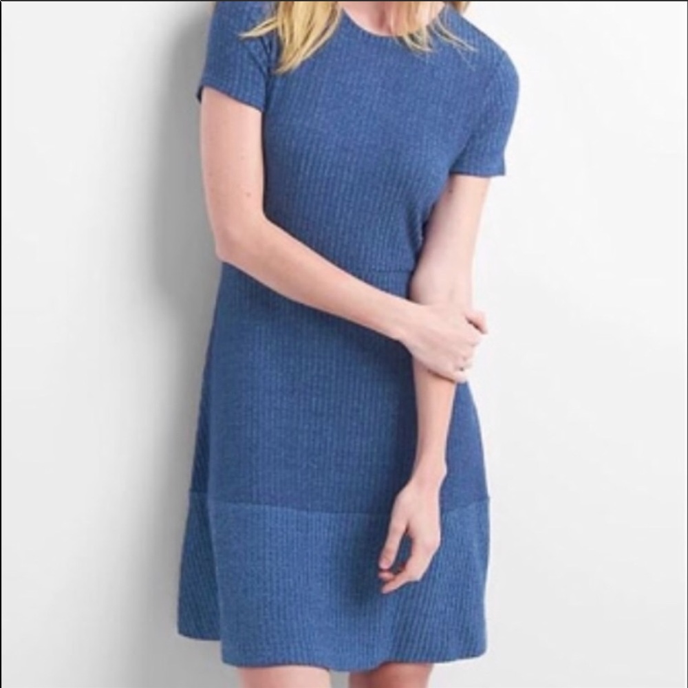 Gap blue soft spun fit and flare dress